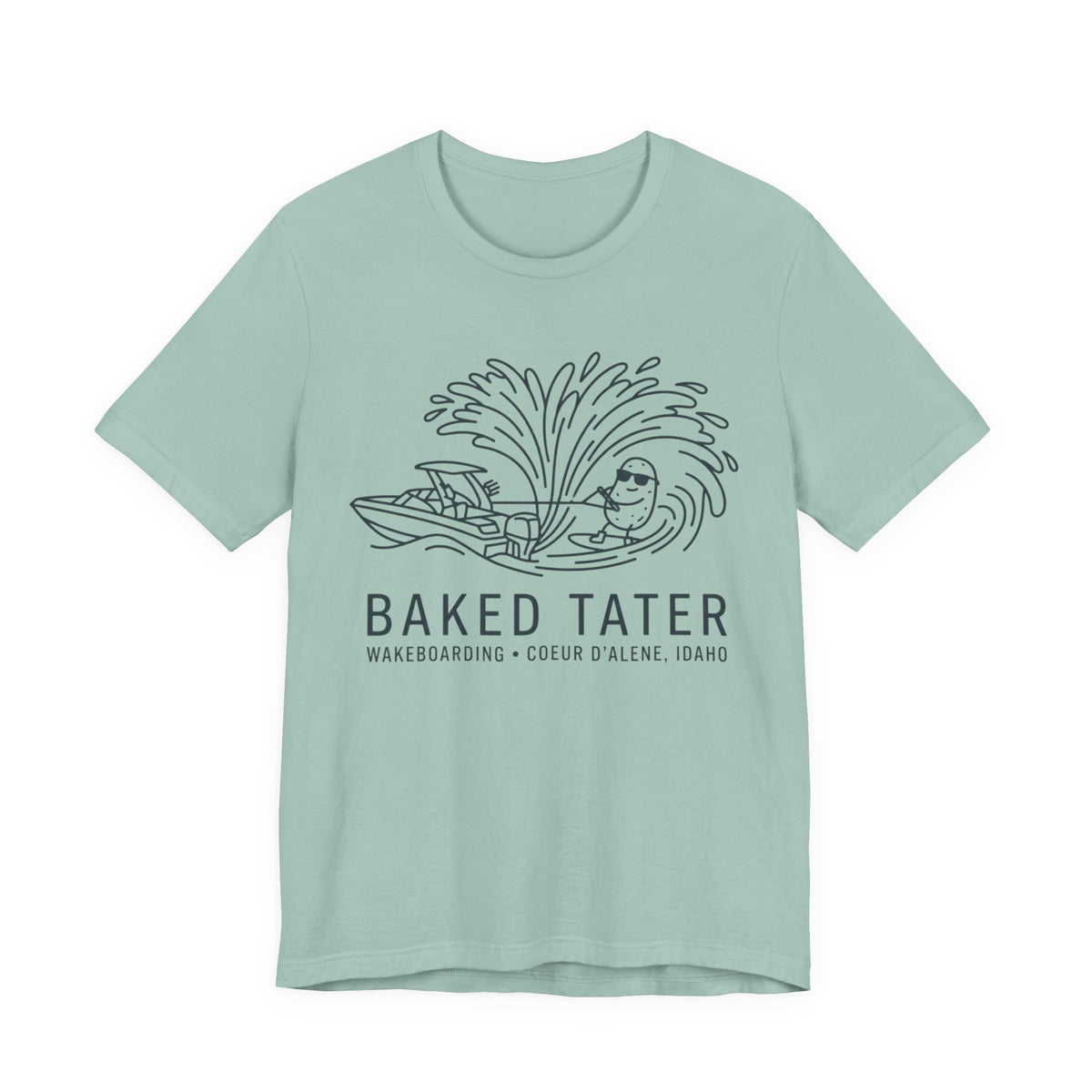 Baked Tater Wakeboarding Tee — Coeur d'Alene Idaho Boat Surf Graphic T-Shirt