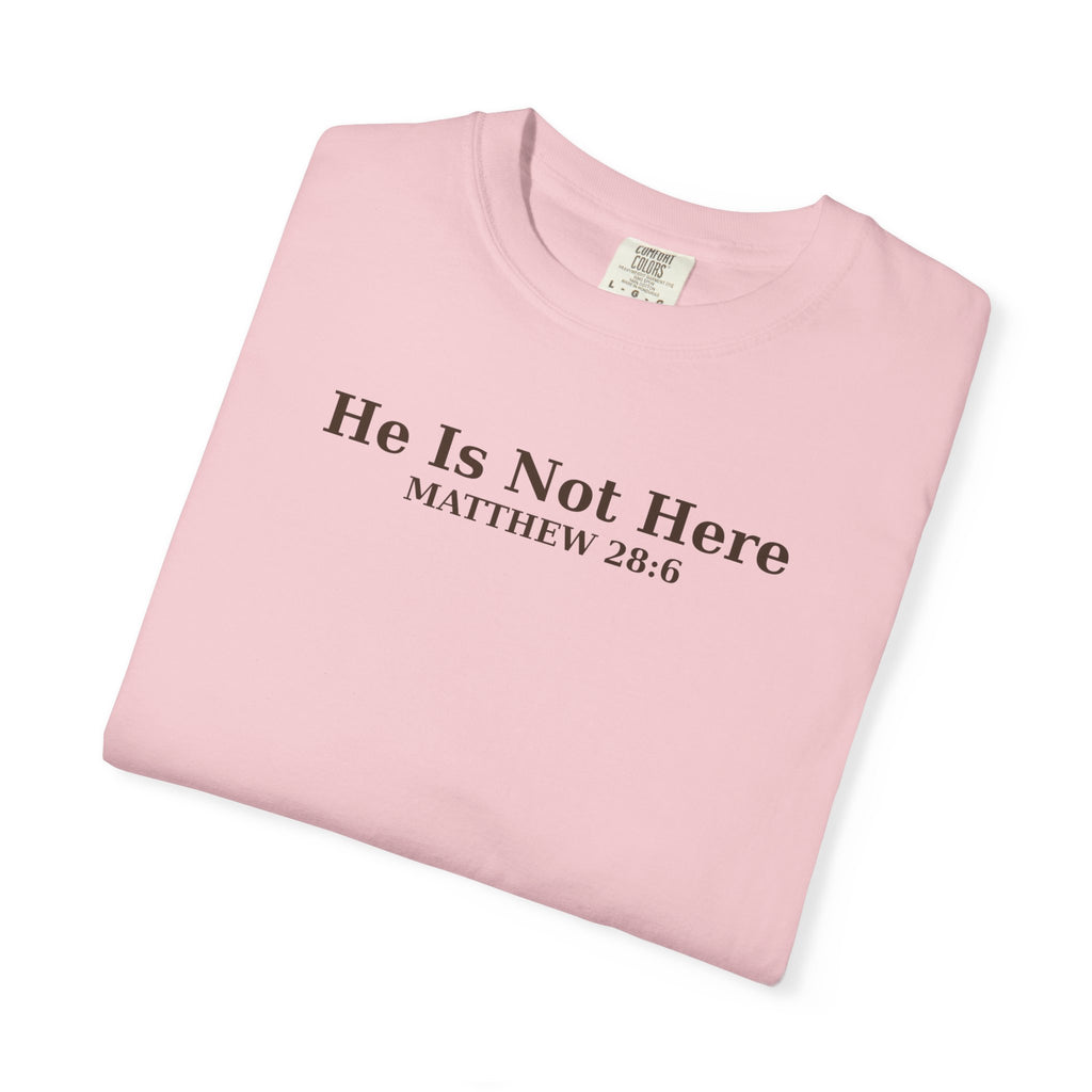 He Is Not Here Shirt Christian Easter Shirt Matthew 28 6 Bible Verse Shirt Religious Graphic Tee Church Shirt Gift For Women Men