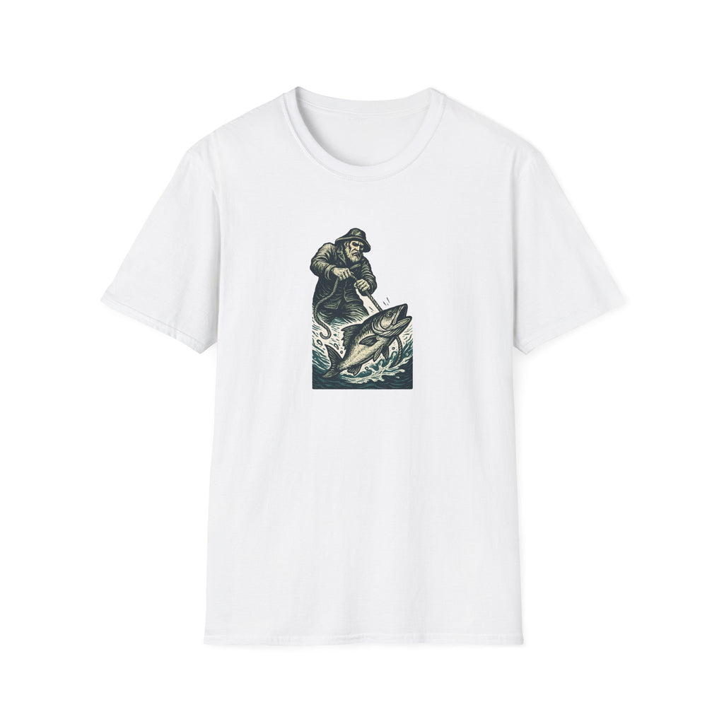 Fisherman Reeling Giant Fish T-Shirt