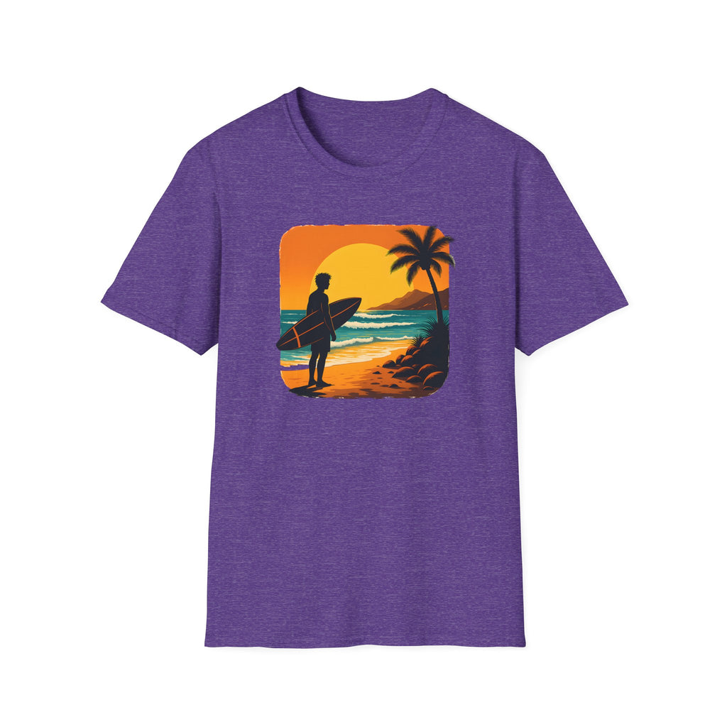 Sunset Surfer on Beach T-Shirt
