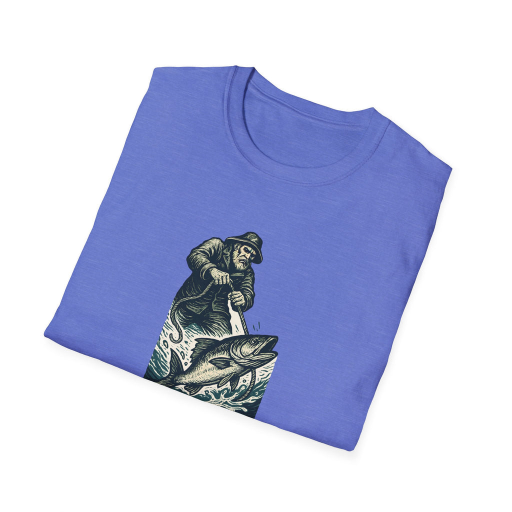 Fisherman Reeling Giant Fish T-Shirt