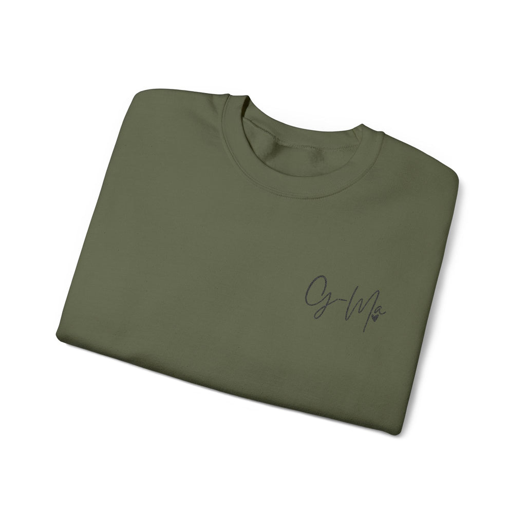 Embroidered G Ma Sweatshirt Gildan 18000 Grandma Crewneck Minimalist Grandma Gift Mothers Day Gift Made in USA