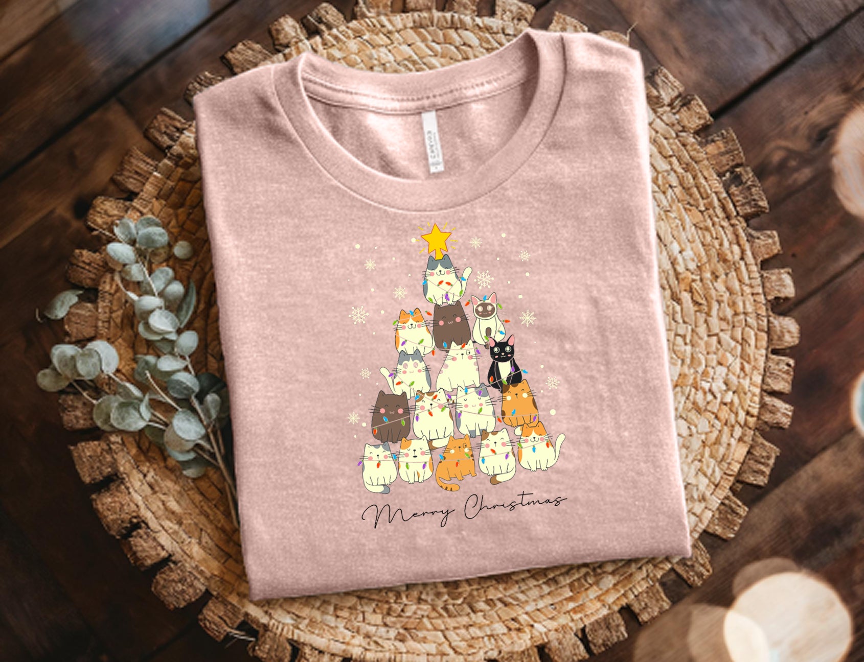 Christmas Cats - Christmas Tree- Mischievous - Bella + Canvas 3001