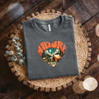 Adventure Heart Camping Tee — Retro Nature Campfire Graphic Shirt Bella + Canvas 3001
