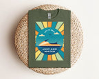 Beach Vibes T-Shirt — "Just Add Water" Surf Sunset Graphic Tee Wave Runnner, Gildan 64000