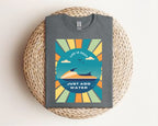 Beach Vibes T-Shirt — "Just Add Water" Surf Sunset Graphic Tee Wave Runnner, Gildan 64000