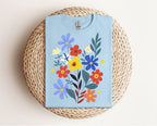 Floral Bouquet Tee — Colorful Wildflower Graphic T-Shirt Gildan 64000