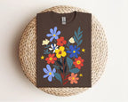 Floral Bouquet Tee — Colorful Wildflower Graphic T-Shirt Gildan 64000