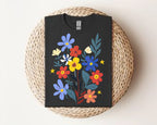 Floral Bouquet Tee — Colorful Wildflower Graphic T-Shirt Gildan 64000