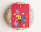 Floral Bouquet Tee — Colorful Wildflower Graphic T-Shirt Gildan 64000