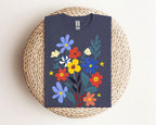 Floral Bouquet Tee — Colorful Wildflower Graphic T-Shirt Gildan 64000