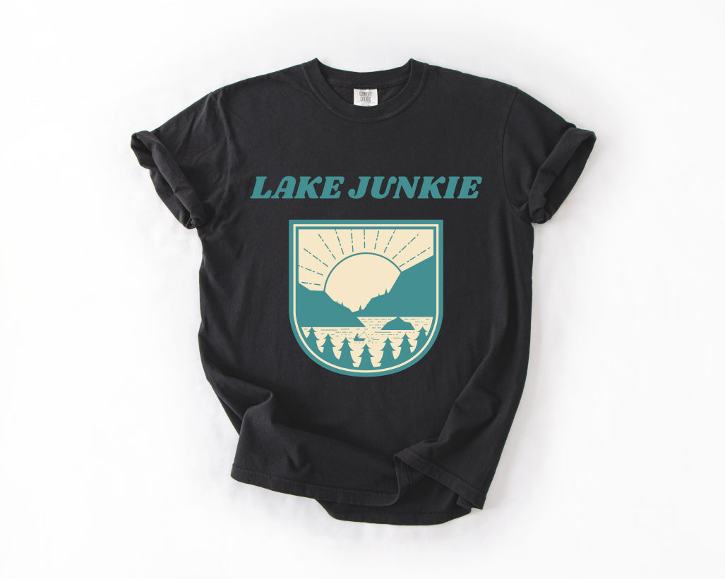 Lake Junkie T-Shirt — Vintage Lakeside Sun & Pines Tee