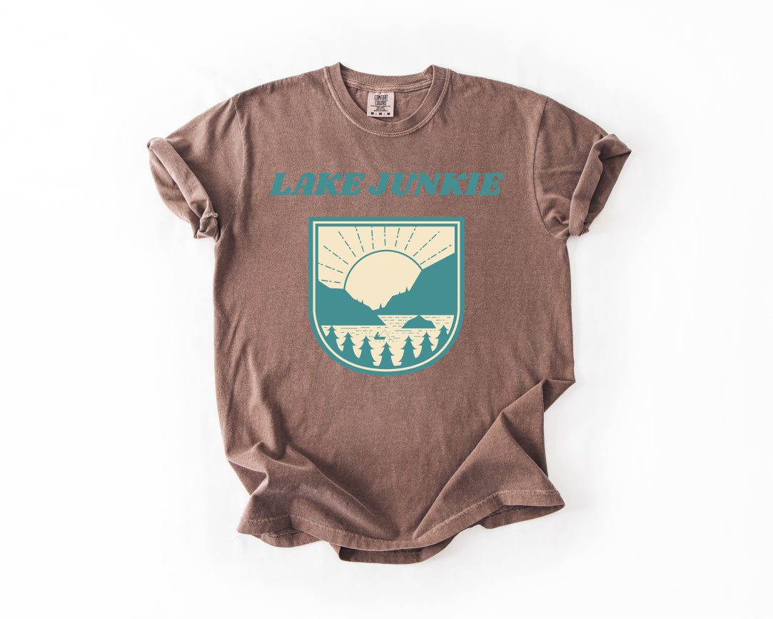 Lake Junkie T-Shirt — Vintage Lakeside Sun & Pines Tee
