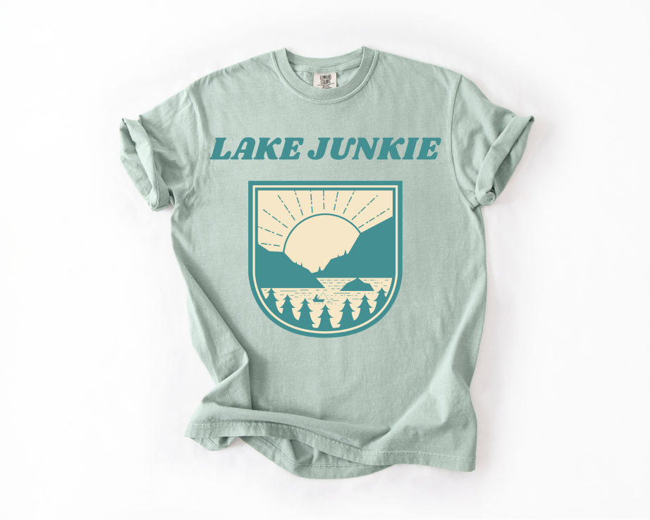 Lake Junkie T-Shirt — Vintage Lakeside Sun & Pines Tee