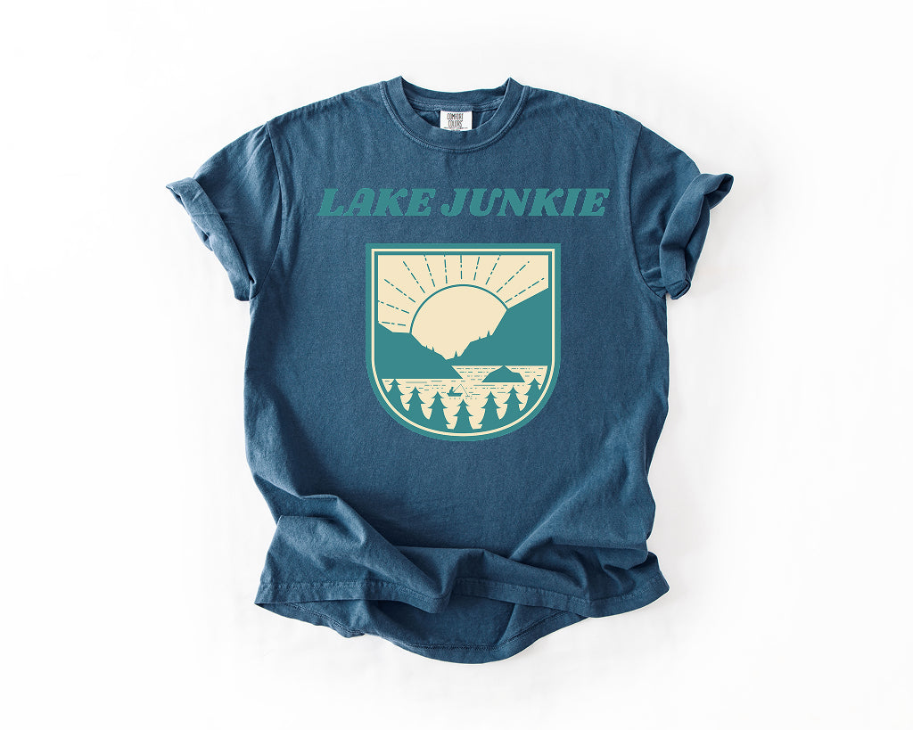 Lake Junkie T-Shirt — Vintage Lakeside Sun & Pines Tee