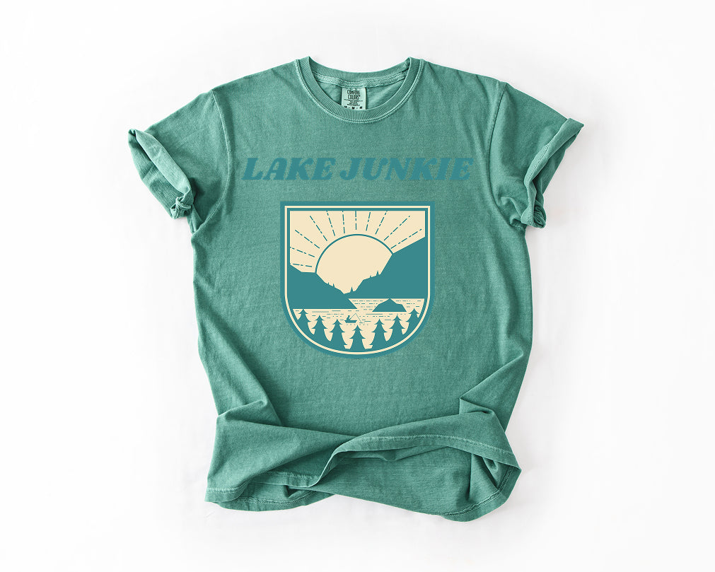 Lake Junkie T-Shirt — Vintage Lakeside Sun & Pines Tee