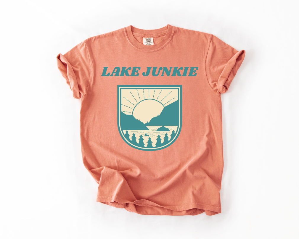 Lake Junkie T-Shirt — Vintage Lakeside Sun & Pines Tee