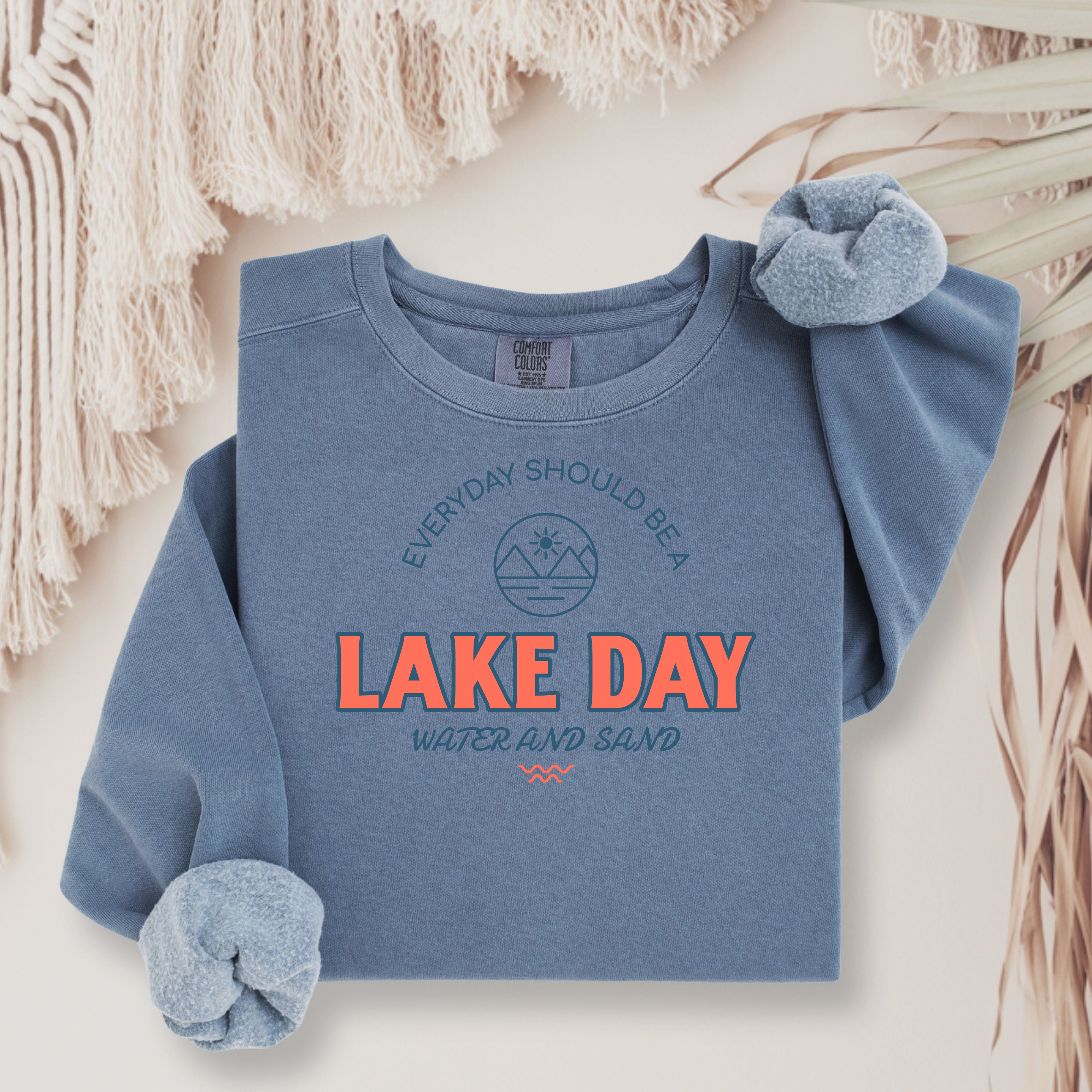 Lake Day Sweatshirt — Everyday Should Be a Lake Day Graphic Crewneck Comfort Colors 1566