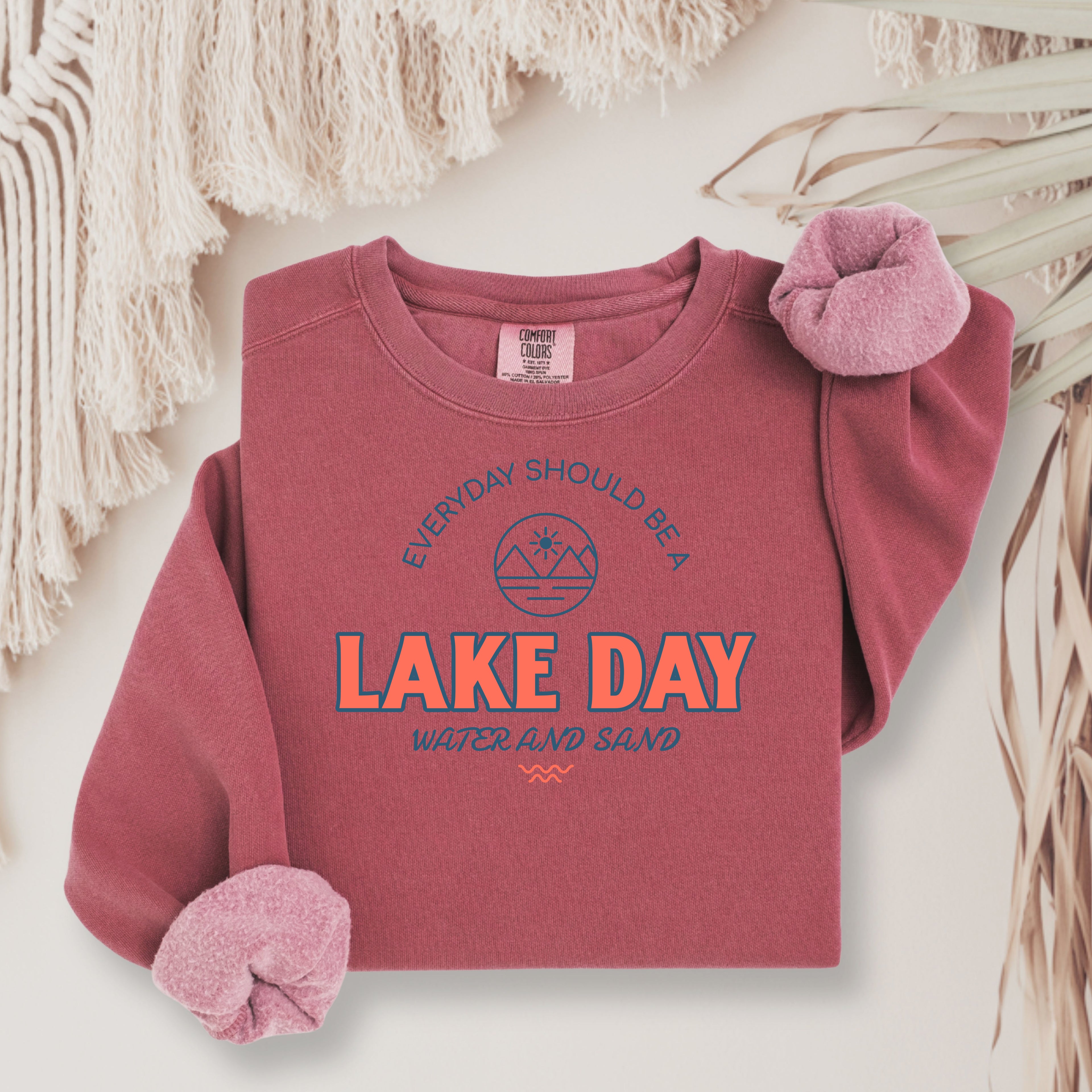 Lake Day Sweatshirt — Everyday Should Be a Lake Day Graphic Crewneck Comfort Colors 1566