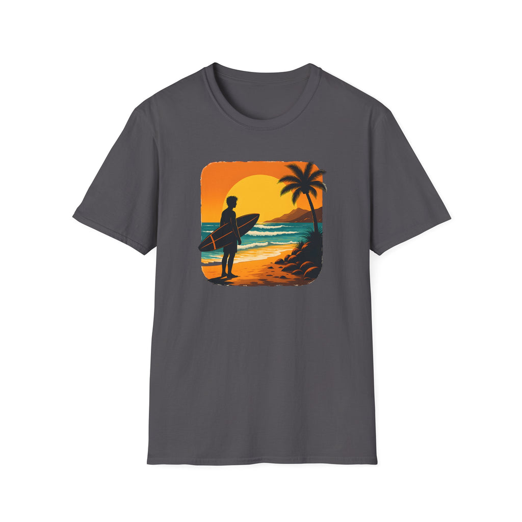 Sunset Surfer on Beach T-Shirt