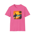 Sunset Surfer on Beach T-Shirt