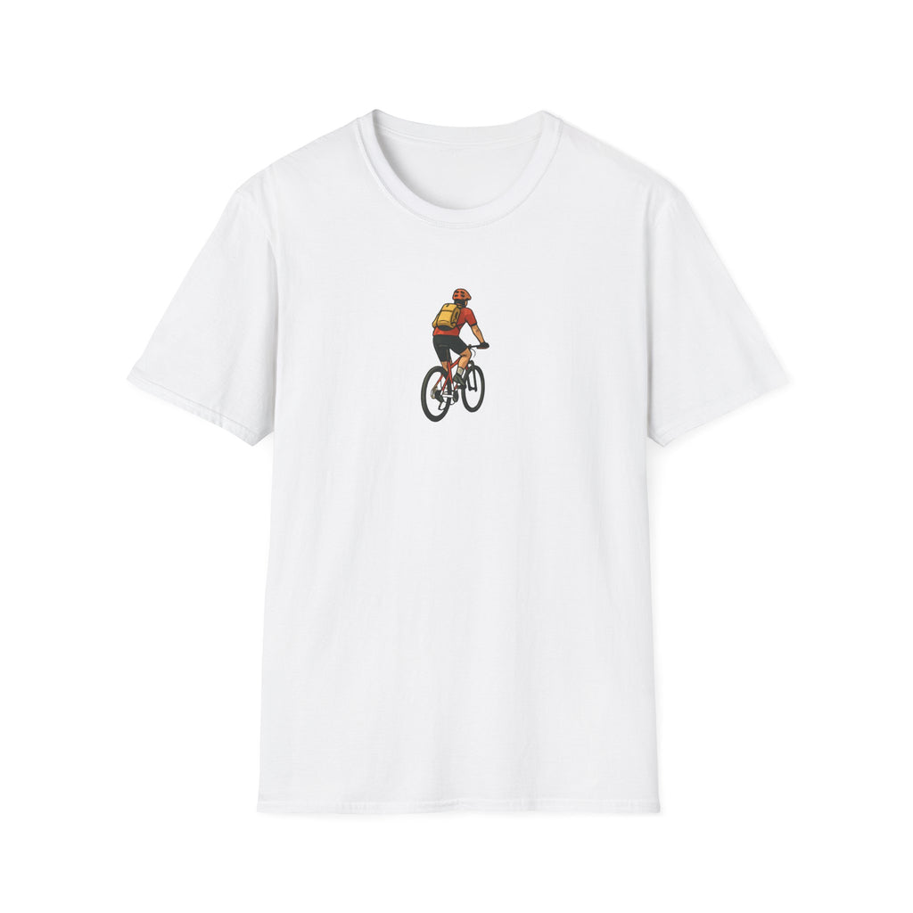 Cyclist with Backpack T-Shirt