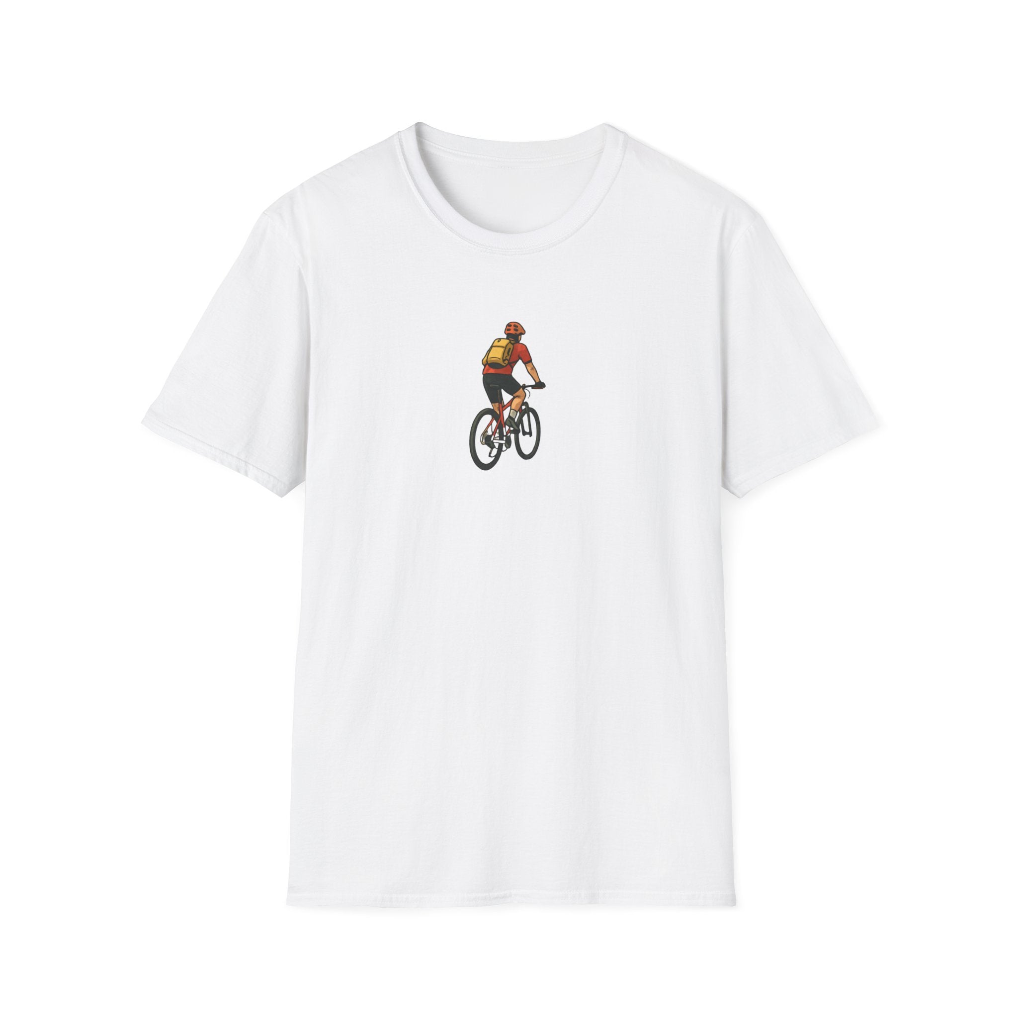 Cyclist with Backpack T-Shirt