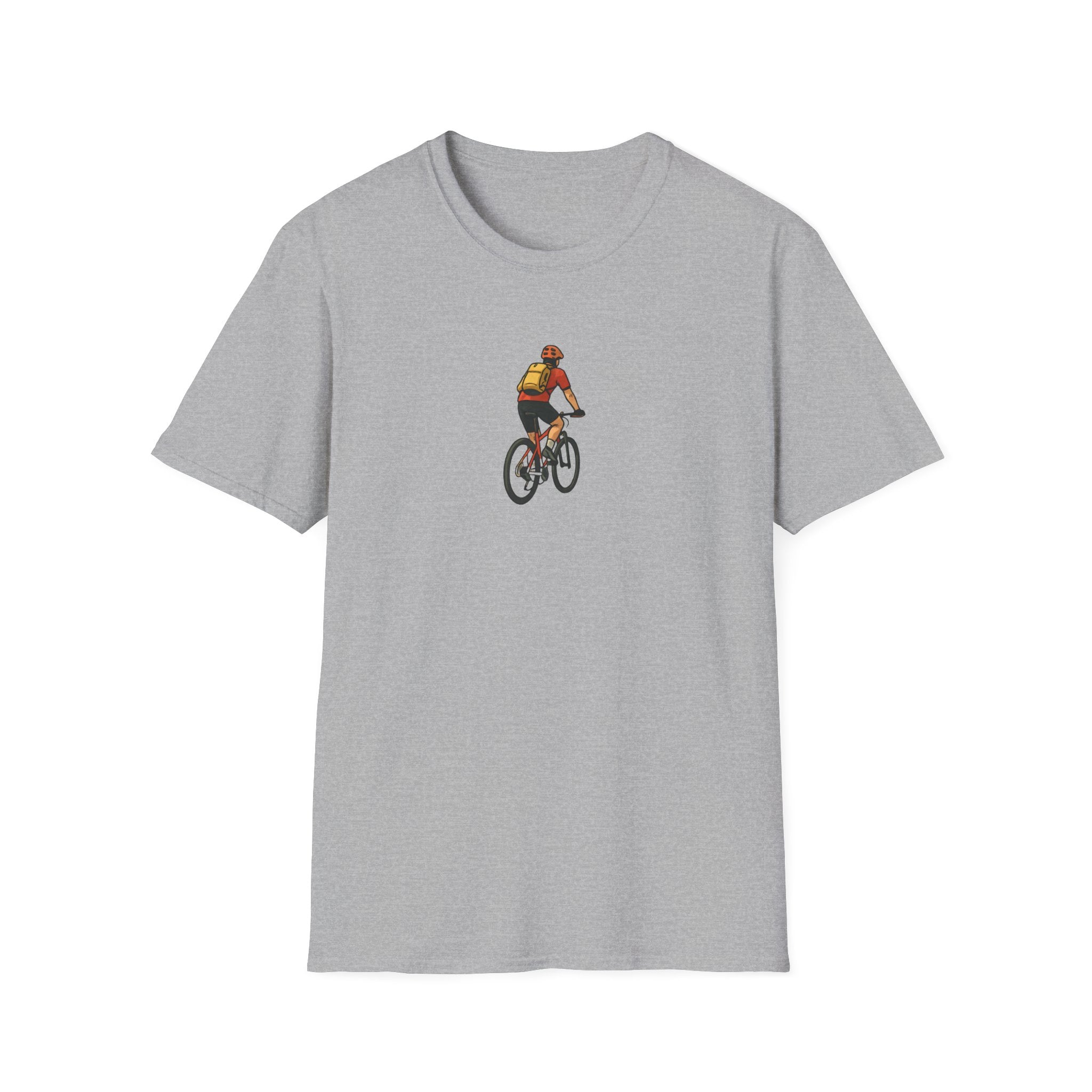 Cyclist with Backpack T-Shirt