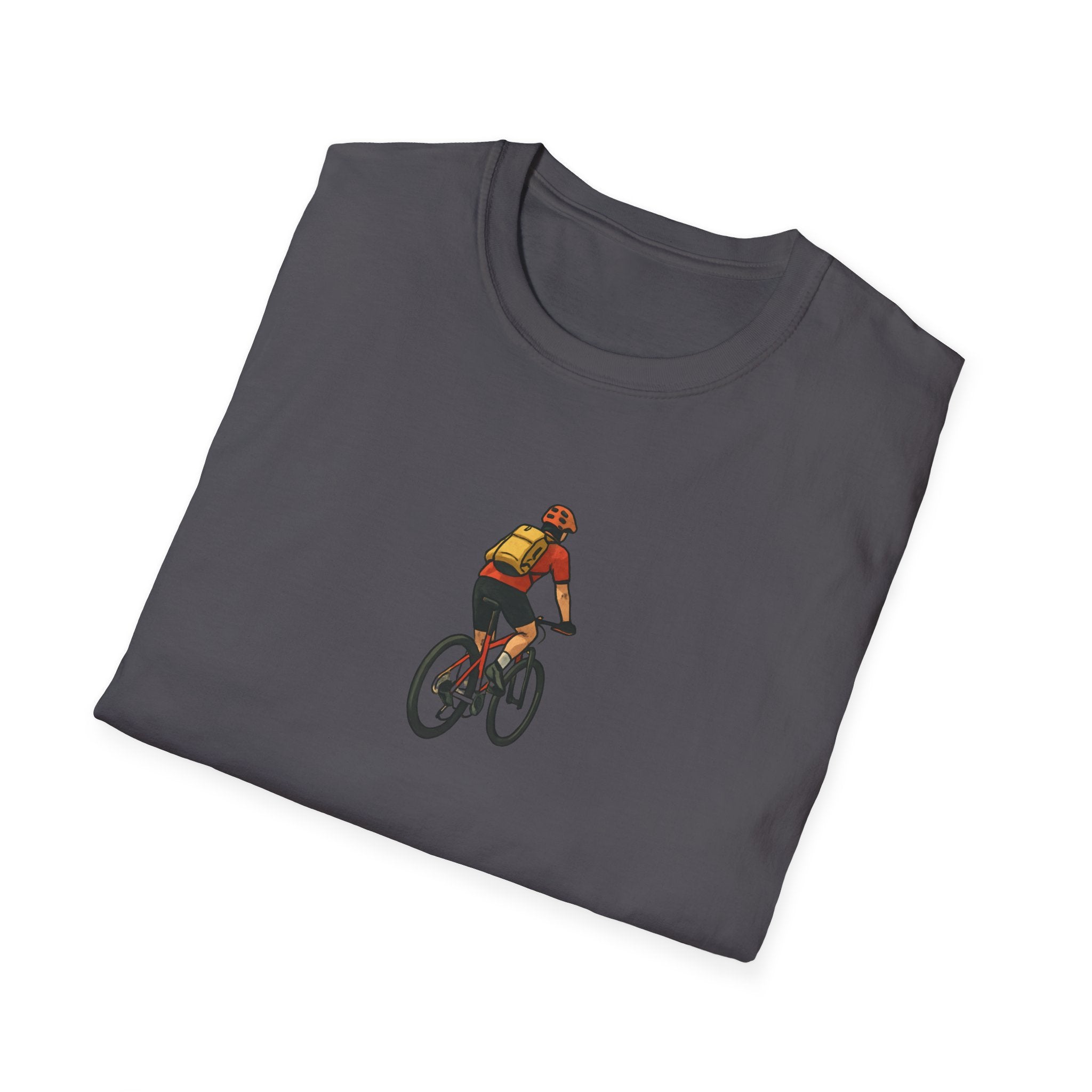 Cyclist with Backpack T-Shirt