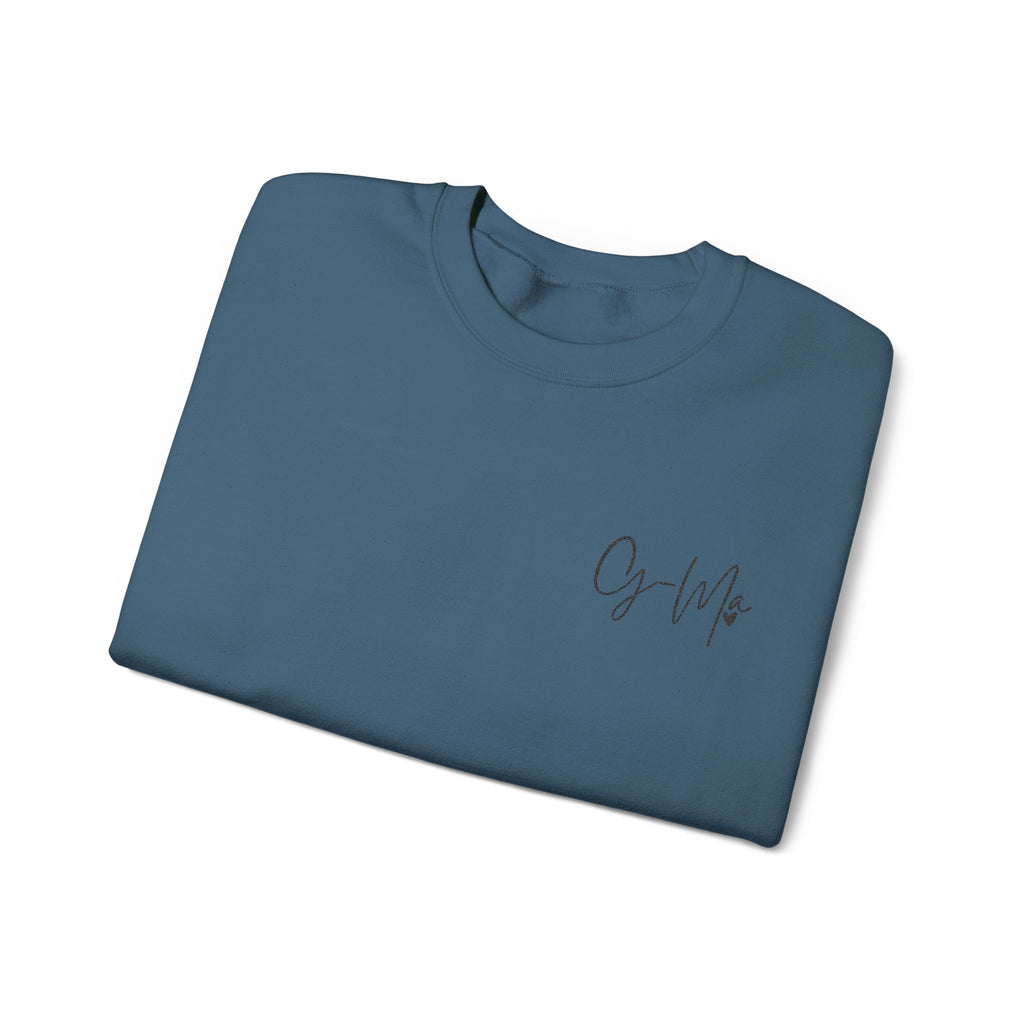 Embroidered G Ma Sweatshirt Gildan 18000 Grandma Crewneck Minimalist Grandma Gift Mothers Day Gift Made in USA